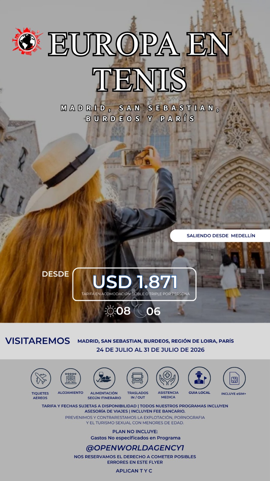 Madrid + San Sebastián + Burdeos + París